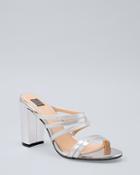 White House Black Market Specchio Leather Block-heel Sandals