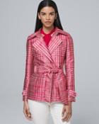 White House Black Market Plaid Suiting Trench Coat