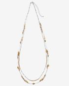 White House Black Market Jasper Stone Multi-row Long Necklace