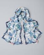 White House Black Market Women's Fractured Floral Oblong Scarf