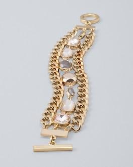 White House Black Market Multi-stone Chain-link Toggle Bracelet