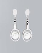 White House Black Market Women's Glass Pearl Oval-link Drop Earrings