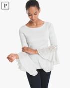 White House Black Market Women's Petite Flutter-sleeve Sweater
