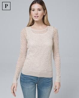 White House Black Market Petite Faux-pearl Shimmer Sweater