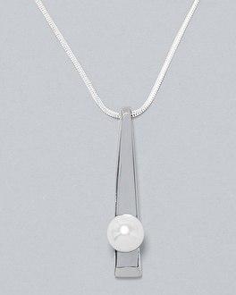 White House Black Market Faux Pearl-accent Linear Pendant Necklace