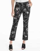 White House Black Market Women's Floral Printed Crop Flare Pants