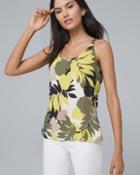 White House Black Market Ultimate Reversible Tropical Floral/solid Camisole
