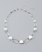 White House Black Market Women's Glass Pearl Oval-link Short Necklace