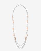 White House Black Market Women's Silvertone Teardrop Stationed Necklace