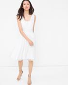 White House Black Market Women's Genius Chiffon Convertible White Dress