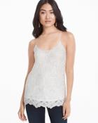 White House Black Market Women's Embroidered Lace Cami