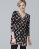 White House Black Market Printed Matte-jersey Tunic