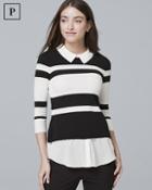 White House Black Market Petite Stripe Twofer Sweater