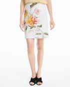 White House Black Market Women's Embroidered Floral Pencil Skirt