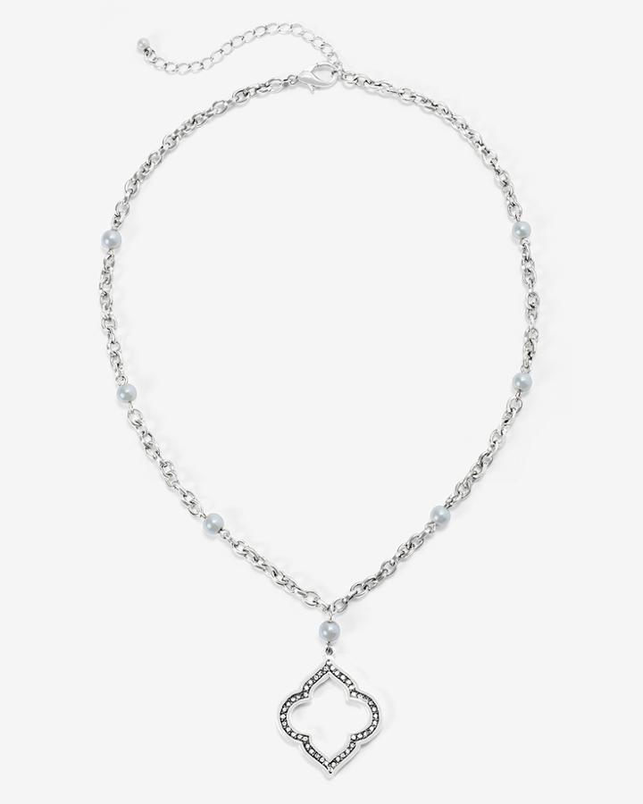 White House Black Market Women's Swarovski Pearl Pendant Necklace