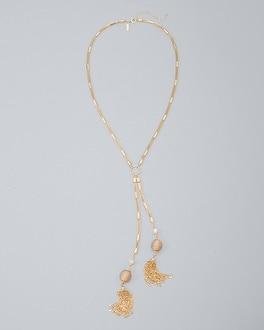 White House Black Market Fireball & Tassel Pendant Necklace