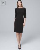 White House Black Market Petite Split-sleeve Black Sheath Dress