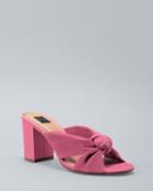 White House Black Market Women's Bow-detail Suede Mules