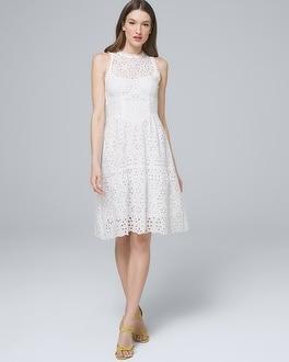 White House Black Market Nanette Lepore White Eyelet Dress