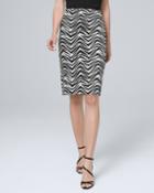 White House Black Market Women's Reversible Abstract/solid Pencil Skirt