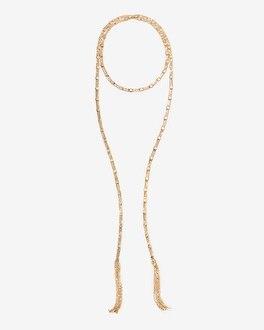 White House Black Market Goldtone Metal Double-tassel Lariat Necklace