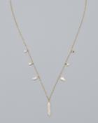 White House Black Market Women's 14k Gold-plated Dangle Station Necklace With Zirconia From Swarovski