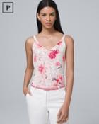 White House Black Market Petite Ultimate Reversible Floral/abstractwoven Cami