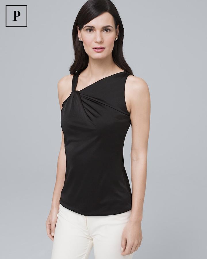 White House Black Market Women's Petite Asymmetric-neckline Top