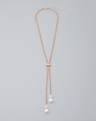 White House Black Market Women's Freshwater Pearl & Rose Quartz Y-necklace