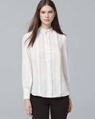 White House Black Market Pintucked Button-front Blouse
