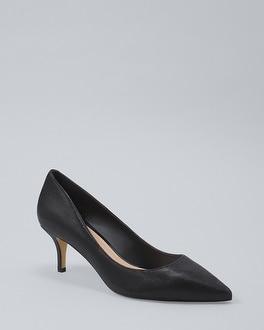 White House Black Market Phoebe Embossed-leather Low-heel Pumps