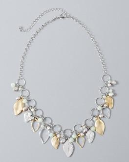 White House Black Market Leaf-charm Short Necklace