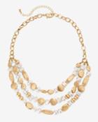 White House Black Market Women's Freshwater Pearl Short Multi-row Necklace