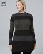 White House Black Market Plus Metallic-colorblock Sweater Tunic