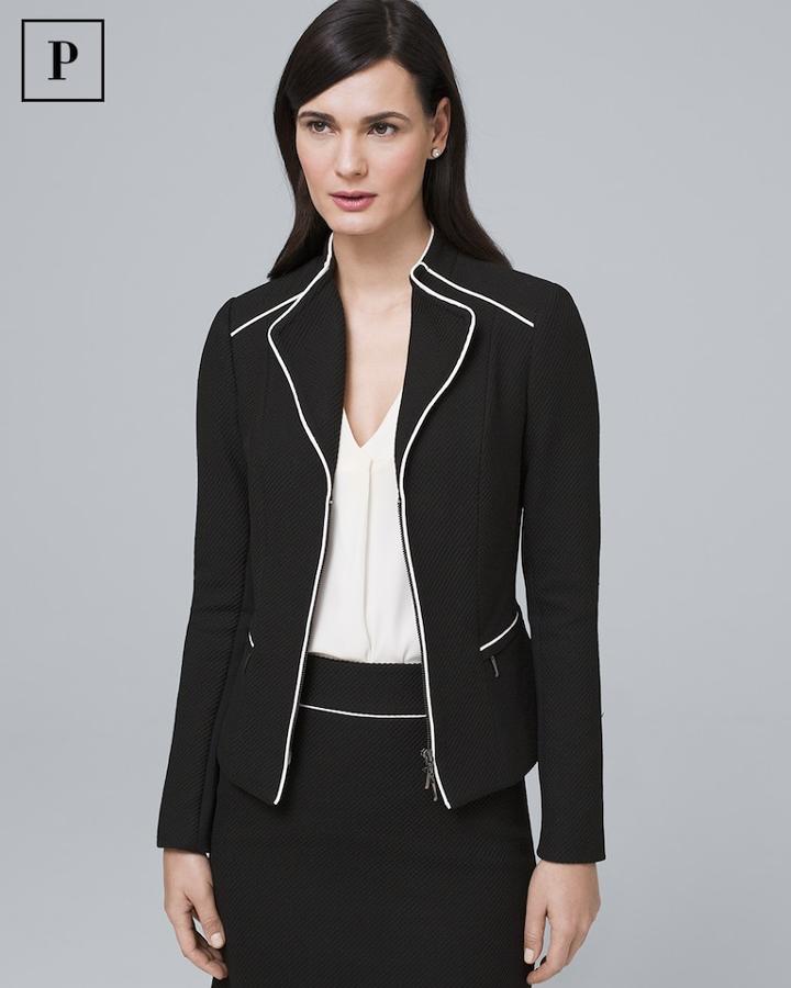 White House Black Market Women's Petite Contrast Suiting Jacket