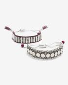 White House Black Market Women's Tassel Friendship Bracelet Set