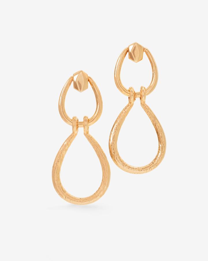 White House Black Market Women's Gold Double Teardrop Earrings
