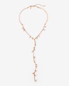 White House Black Market Women's Rose Gold Dangle Discs Y-necklace