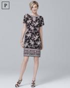 White House Black Market Petite Floral-print Knit Shift Dress