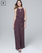 White House Black Market Petite Printed Wide-leg Jumpsuit With Removable Sash