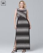 White House Black Market Plus Sleeveless Stripe Knit Maxi Dress