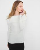 White House Black Market Women's Off-the-shoulder Ribbed Sweater