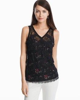 White House Black Market Lace Shell Top