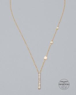 White House Black Market 14k Gold-plated Pav Pendant Necklace With Zirconia From Swarovski