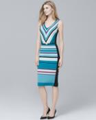 White House Black Market Women's Chevron-stripe Knit Sheath Dress