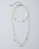 White House Black Market Women's Convertible Glass Pearl Statement Necklace
