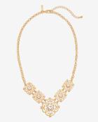 White House Black Market Women's Filigree Square Statement Necklace With Crystals From Swarovski