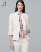 White House Black Market Petite Honey Dobby Textured Suit Jacket