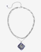 White House Black Market Women's Sodalite Filigree Short Necklace
