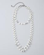 White House Black Market Convertible Glass Pearl Statement Necklace